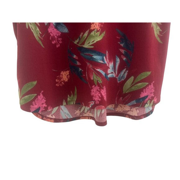 Fall Floral Print V-Neck High-Low Knit Shift Dress Size XXL 2X 18 20 Plus Size - Picture 2 of 7